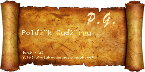 Polák György névjegykártya